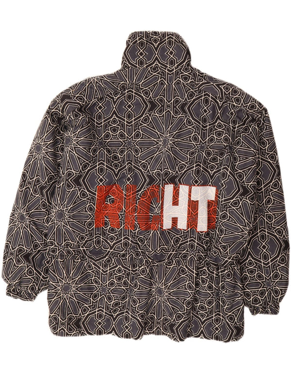 CAPT. COOK Mens Graphic Anorak Jacket UK 42 XL Grey Geometric
