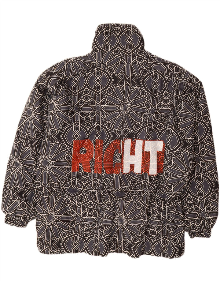 CAPT. COOK Mens Graphic Anorak Jacket UK 42 XL Grey Geometric