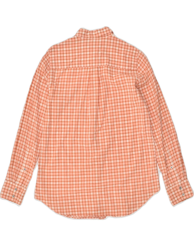 J. CREW Womens Shirt UK 10 Small Orange Check Cotton | Vintage J. Crew | Thrift | Second-Hand J. Crew | Used Clothing | Messina Hembry 