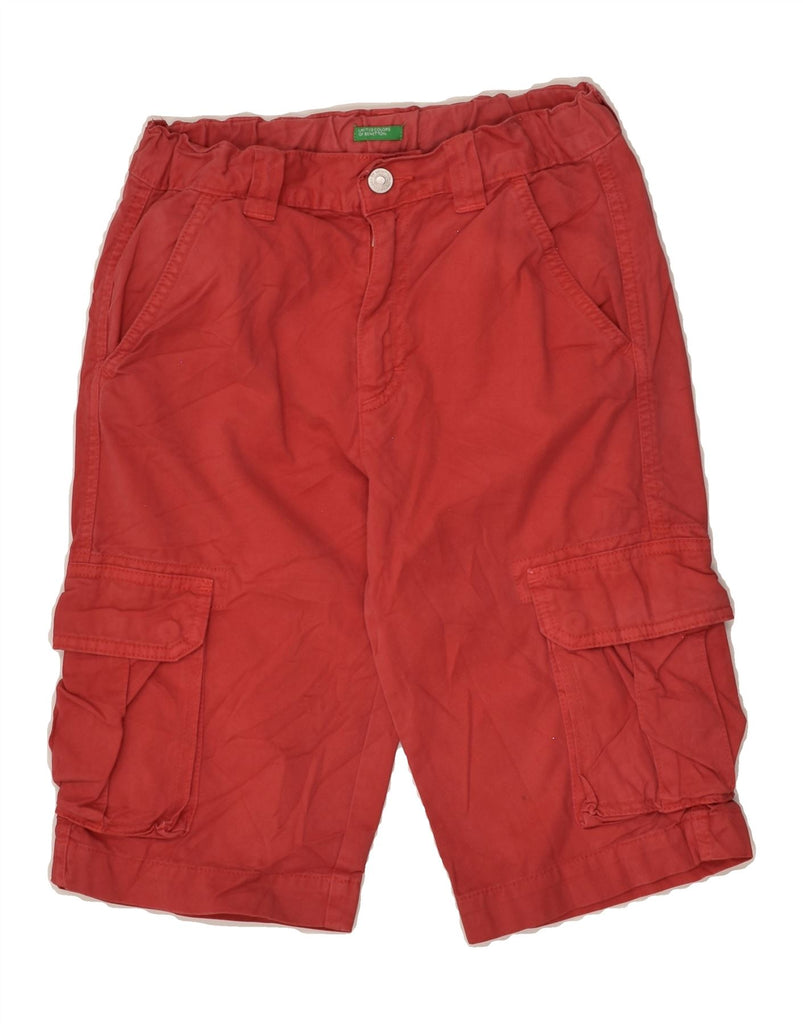 BENETTON Boys Cargo Shorts 11-12 Years 2XL W24  Red Cotton | Vintage Benetton | Thrift | Second-Hand Benetton | Used Clothing | Messina Hembry 