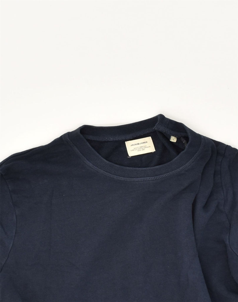 JACK & JONES Mens Sweatshirt Jumper Small Navy Blue Cotton | Vintage Jack & Jones | Thrift | Second-Hand Jack & Jones | Used Clothing | Messina Hembry 