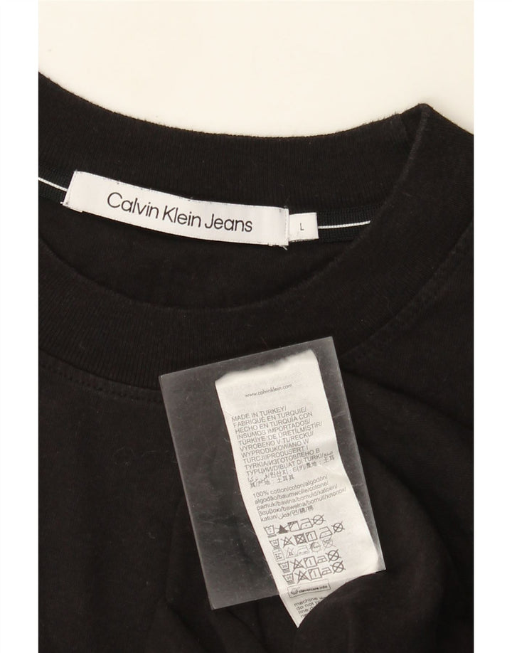 Calvin Klein Jeans Mens T-Shirt Top Large Black Cotton