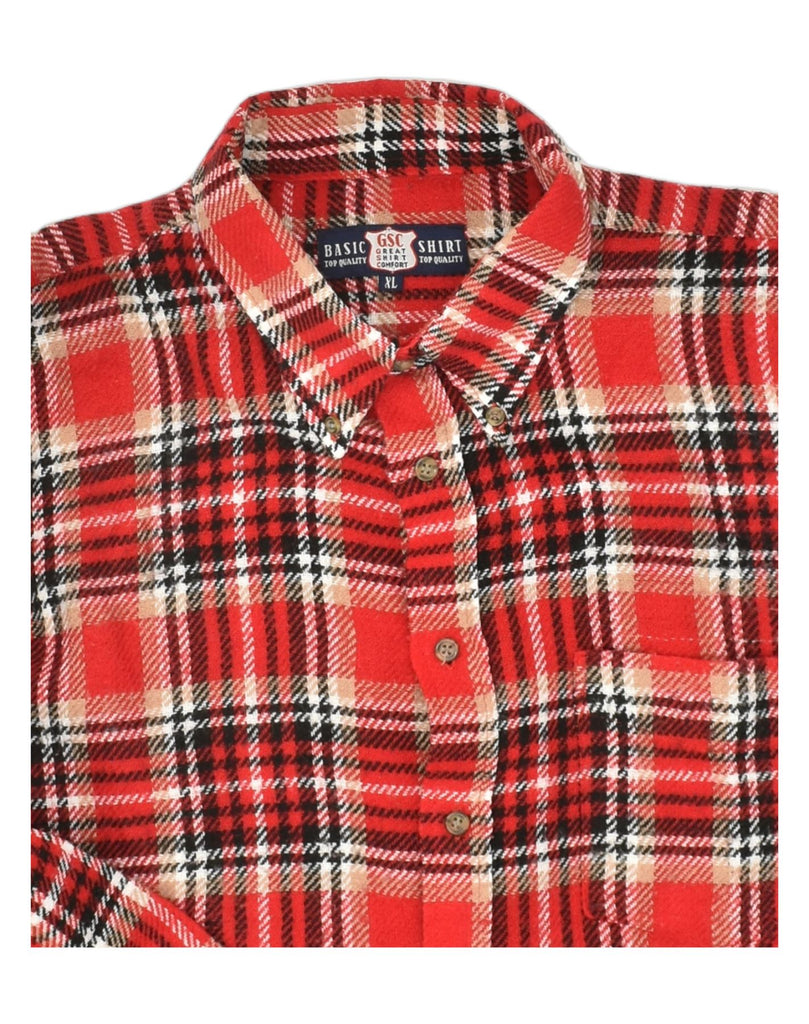 VINTAGE Mens Flannel Shirt XL Red Check Acrylic | Vintage Vintage | Thrift | Second-Hand Vintage | Used Clothing | Messina Hembry 
