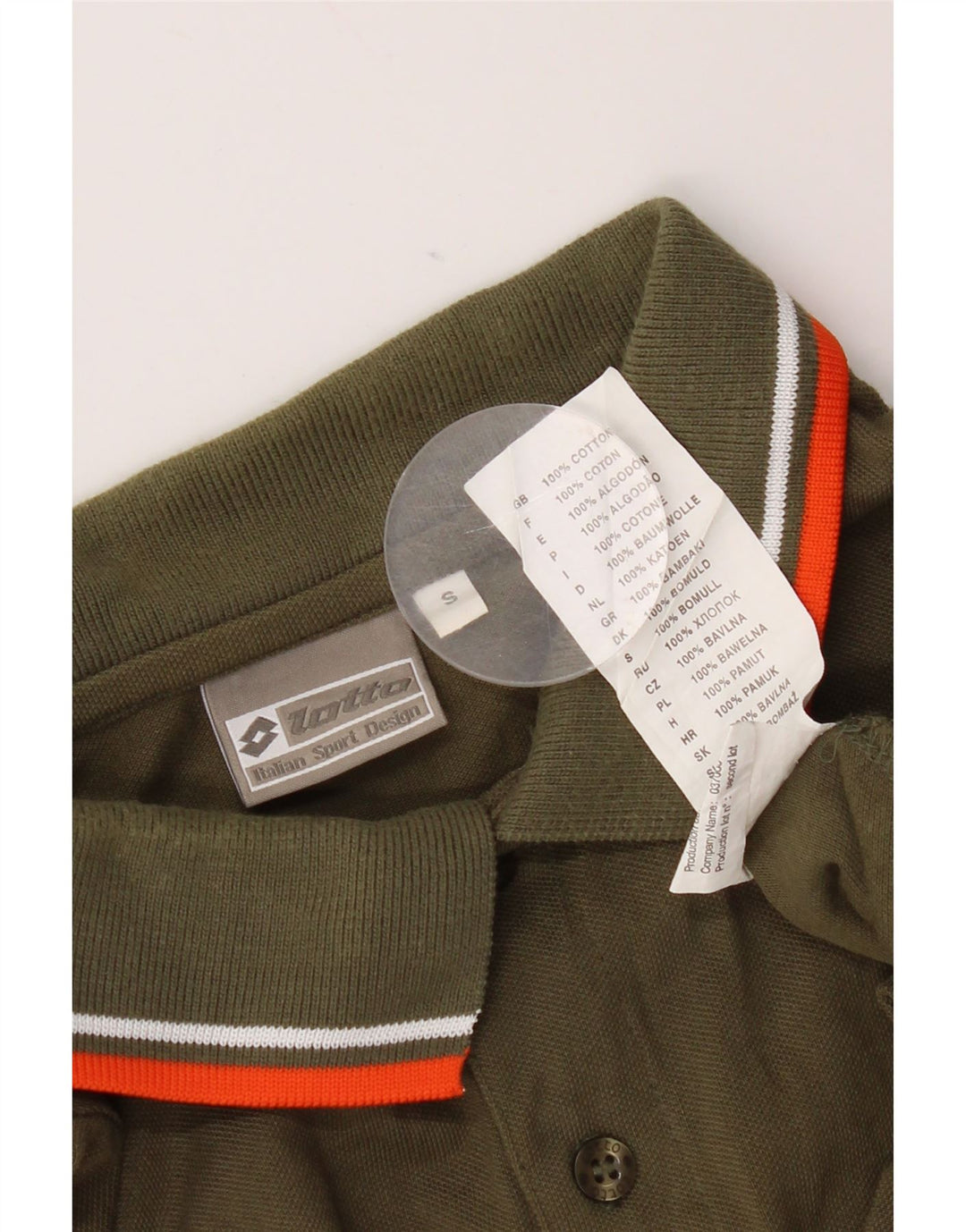 Lotto Mens Polo Shirt Small Khaki Cotton