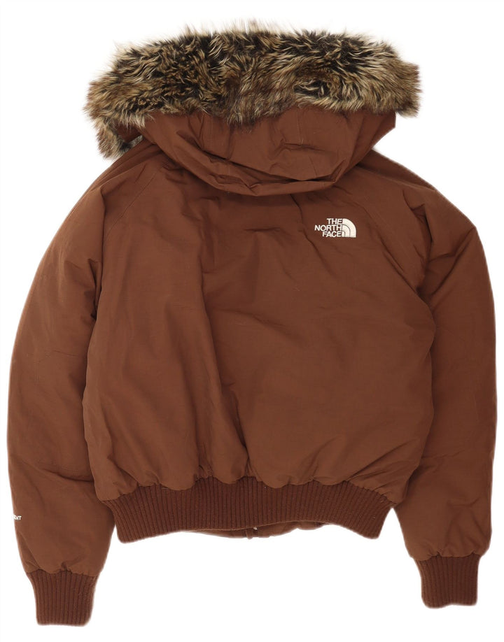 The North Face Womens Oversized Hooded Padded Jacket UK 10 Small Brown