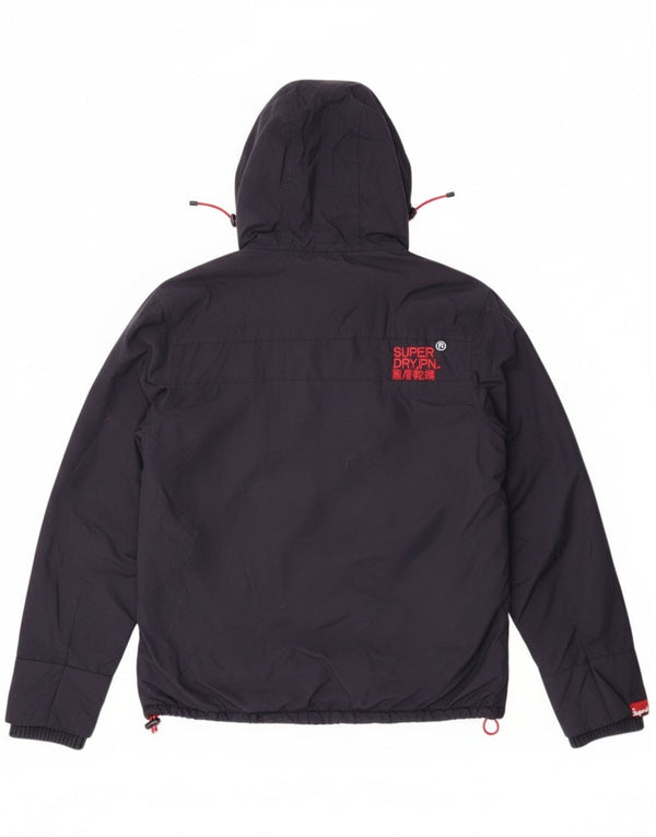 Superdry Womens Graphic Windbreaker Jacket UK 16 Large Navy Blue