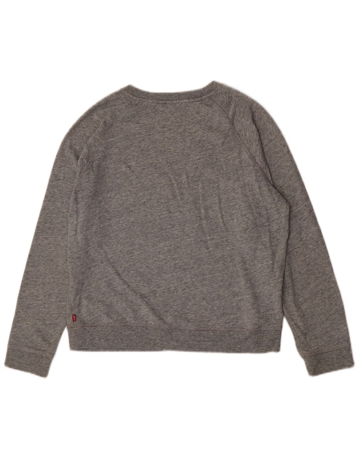Levi's Womens Graphic Sweatshirt Jumper UK 16 Large Grey Cotton