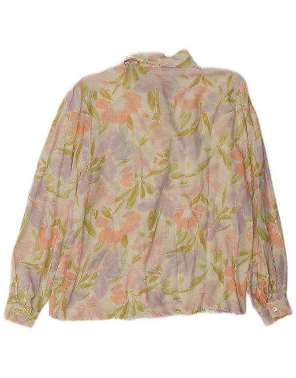 Vintage Womens Shirt Blouse EU 42 Large Multicoloured Floral Viscose
