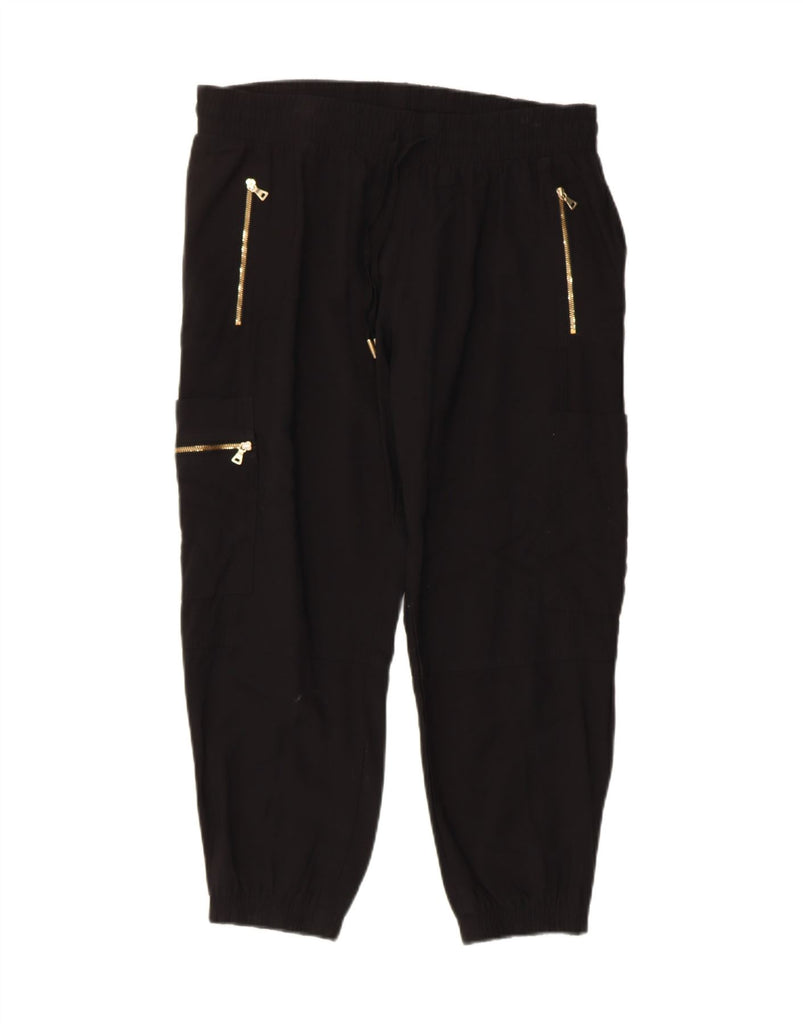 MARKS & SPENCER Womens Crop Cargo Trousers UK 16 Large W36 L25 Black Vintage Marks & Spencer and Second-Hand Marks & Spencer from Messina Hembry 