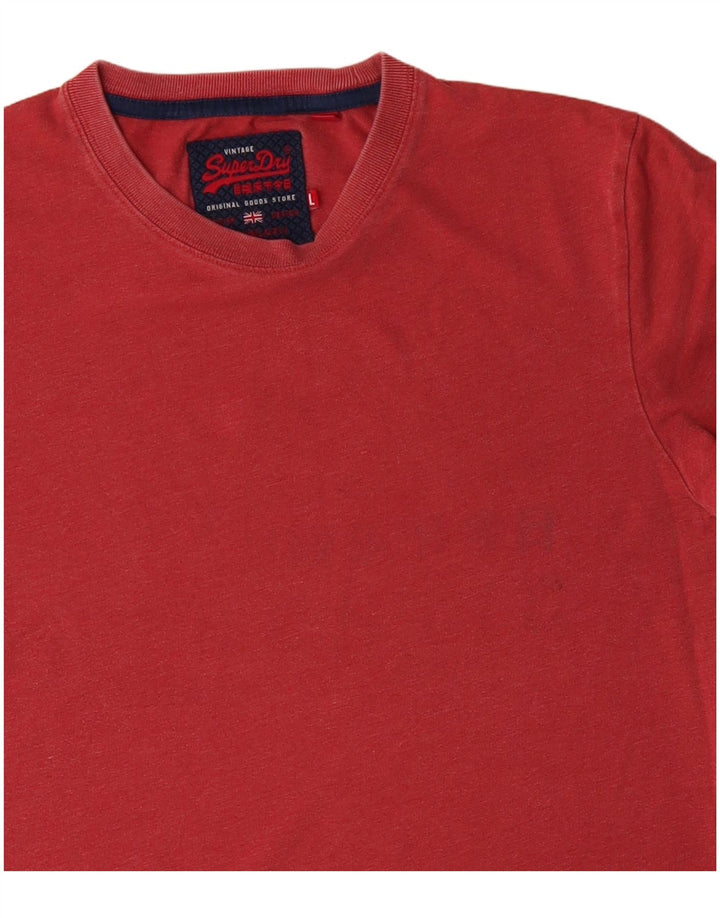 Superdry Mens T-Shirt Top Large Red