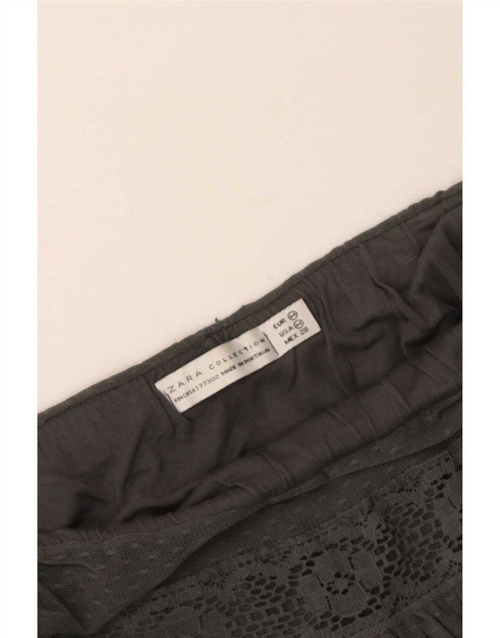 Zara Womens Pleated Skirt Medium W28 Grey Striped