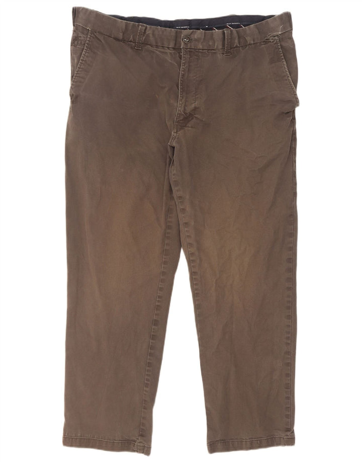 Marks & Spencer Mens Blue Harbour Straight Chino Trousers W40 L29 Grey