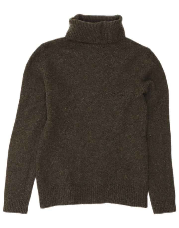 Massimo Dutti Womens Roll Neck Jumper Sweater UK 14 Large Green Wool