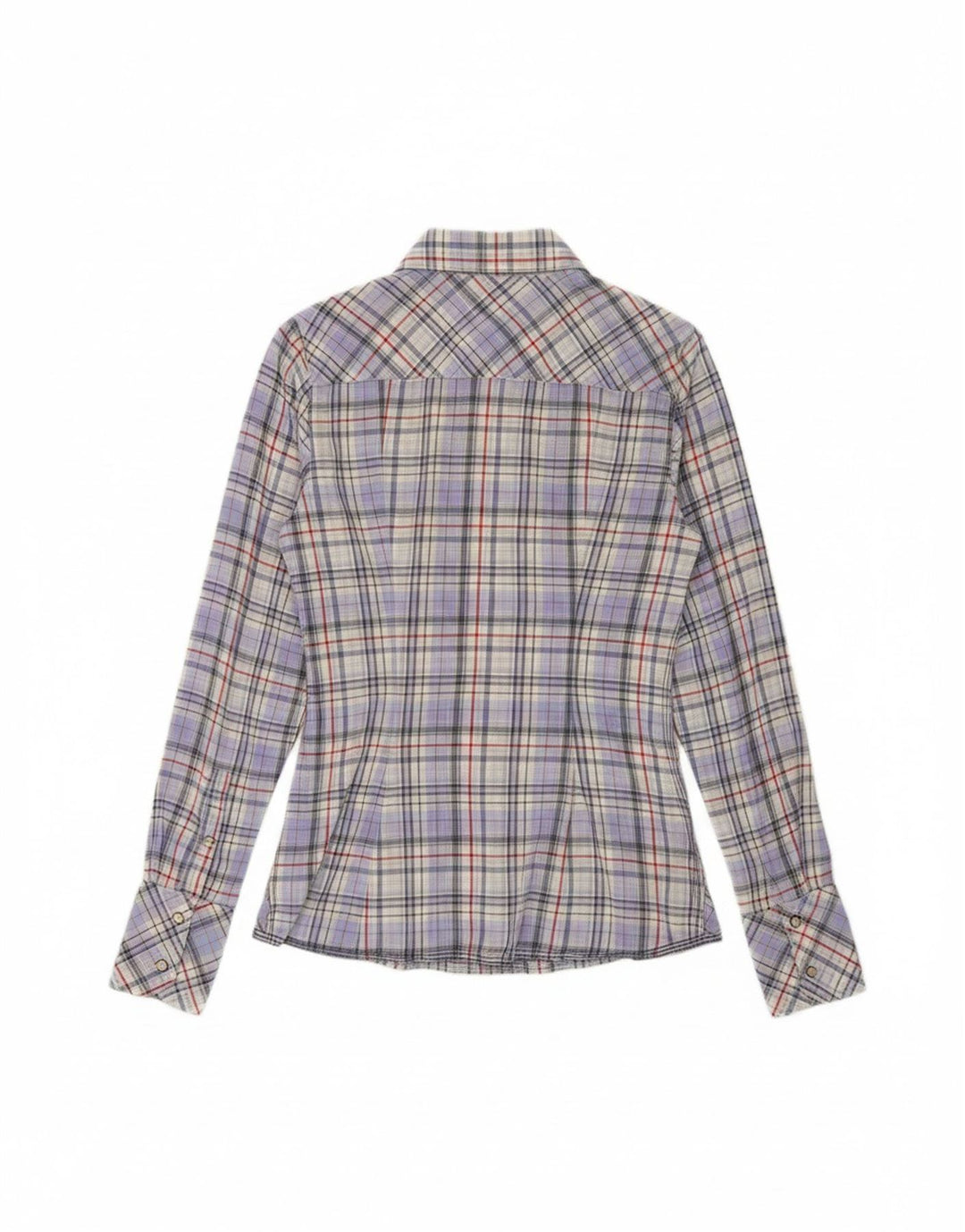 TOMMY HILFIGER Womens Shirt UK 8 Small Blue Check Cotton