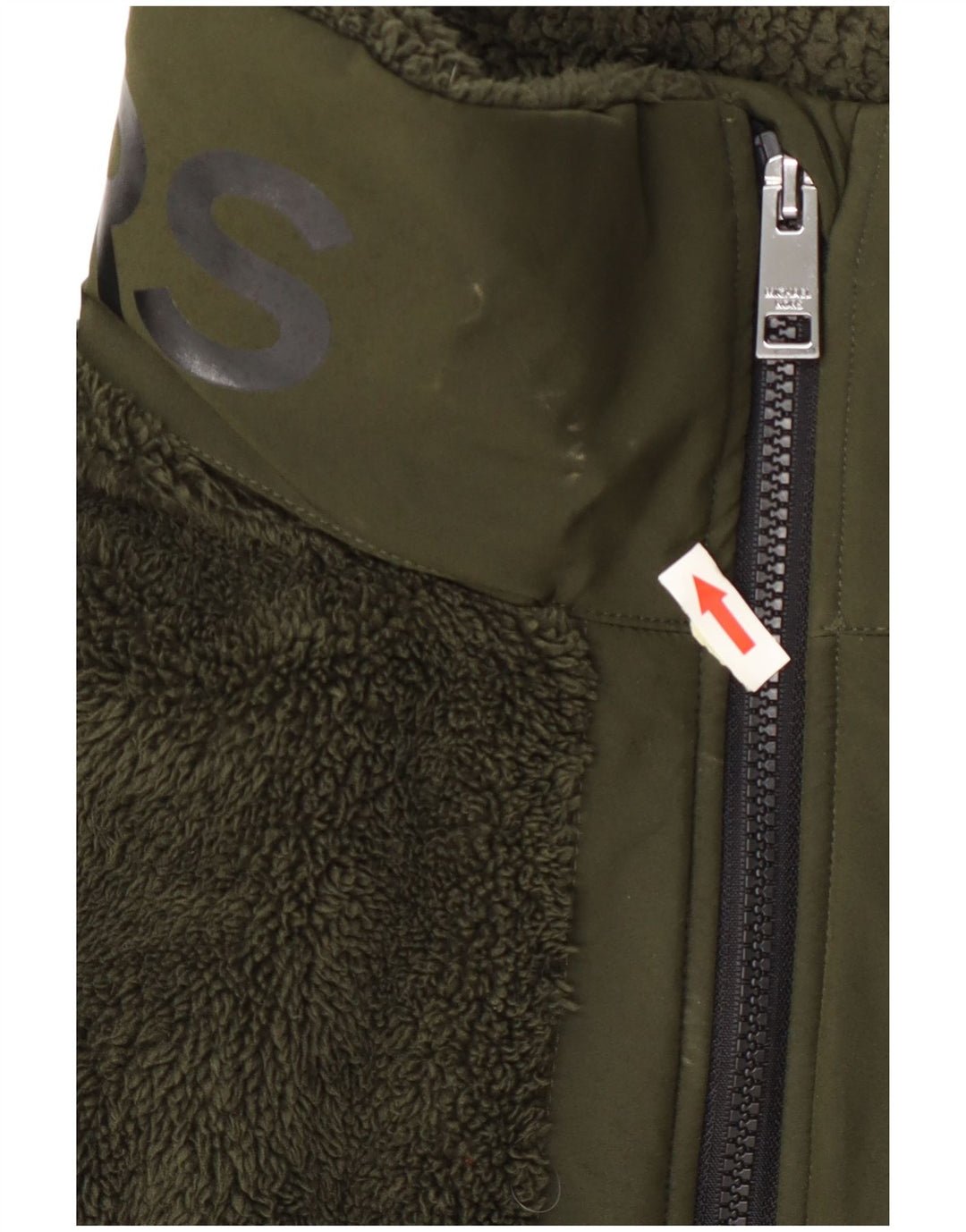 Michael Kors Womens Fleece Overcoat UK 20 2XL Green Polyester