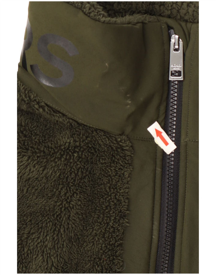 Michael Kors Womens Fleece Overcoat UK 20 2XL Green Polyester