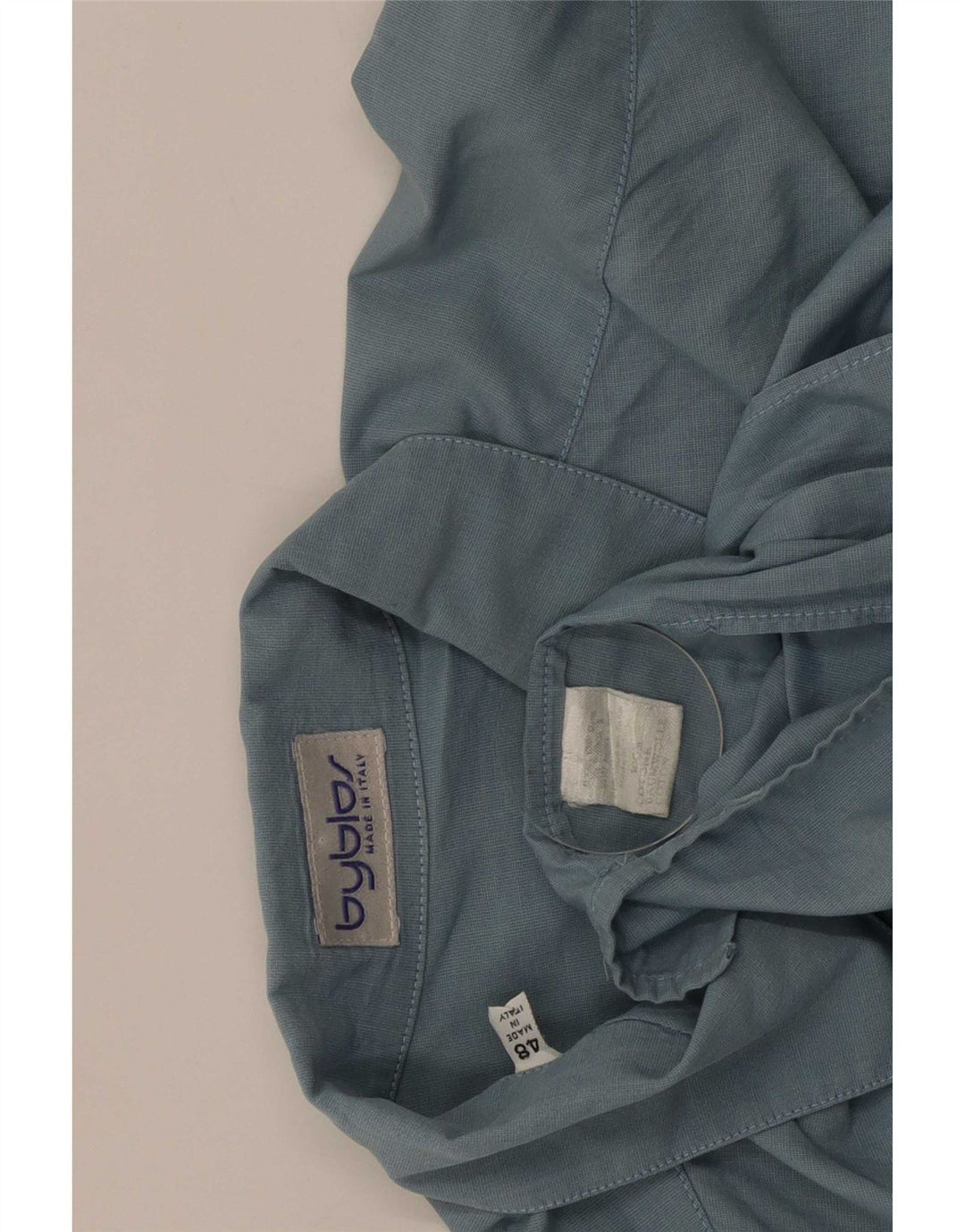 Byblos Mens Shirt Size 48 2XL Blue Cotton