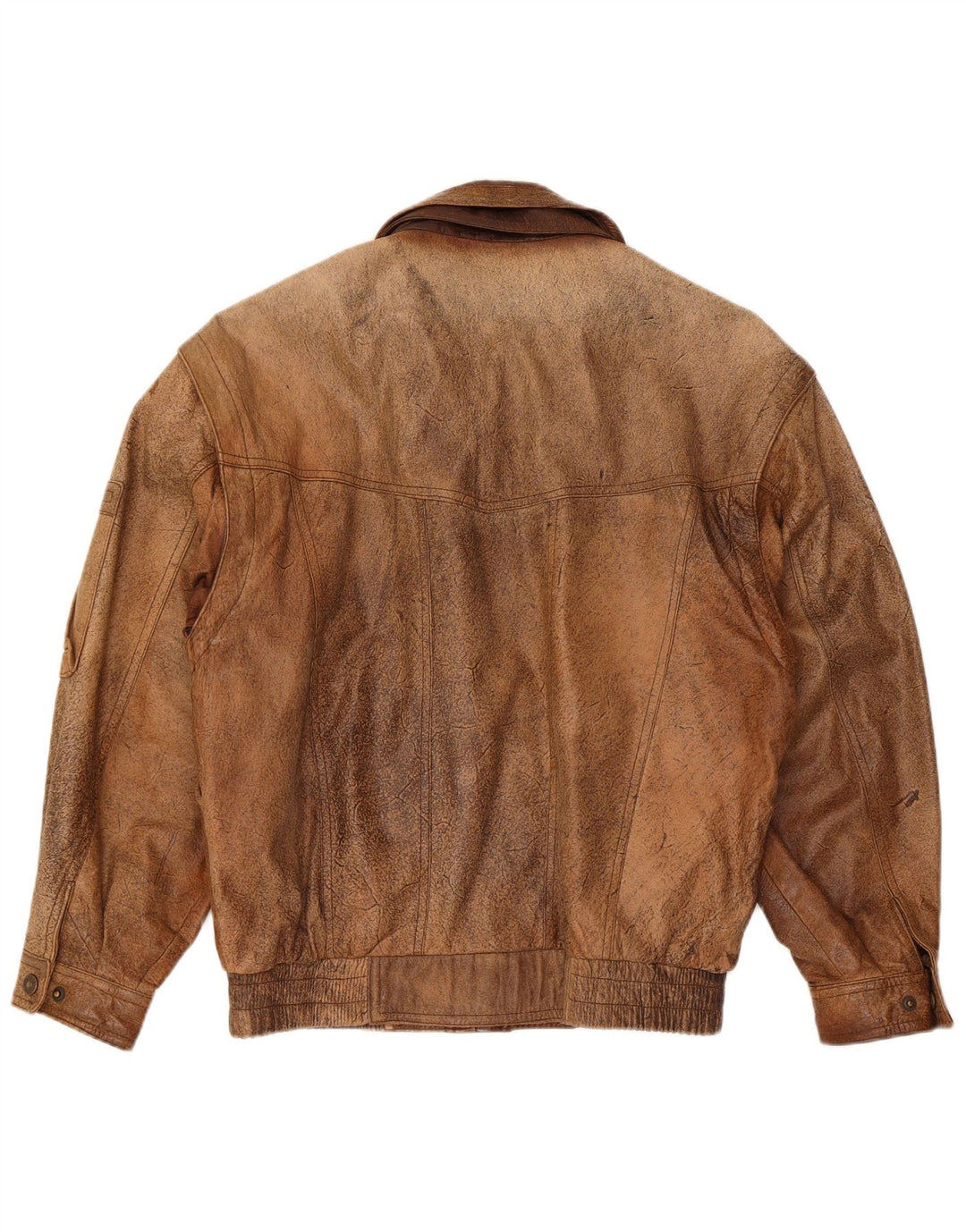 Trapper Mens Leather Jacket IT 46 Small Brown