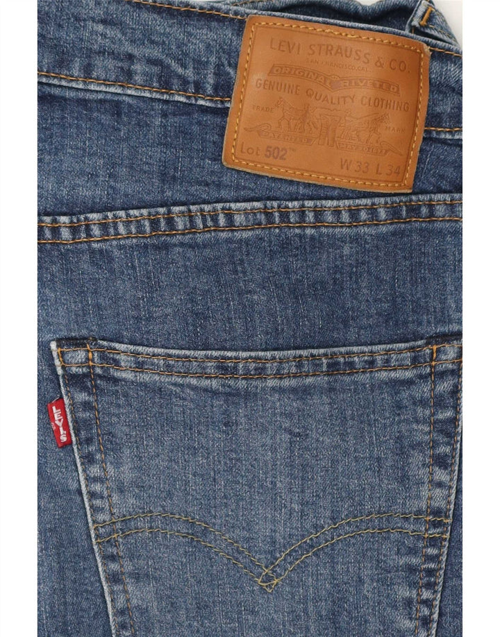 Levi's Mens 502 Tapered Jeans W33 L34 Blue Cotton