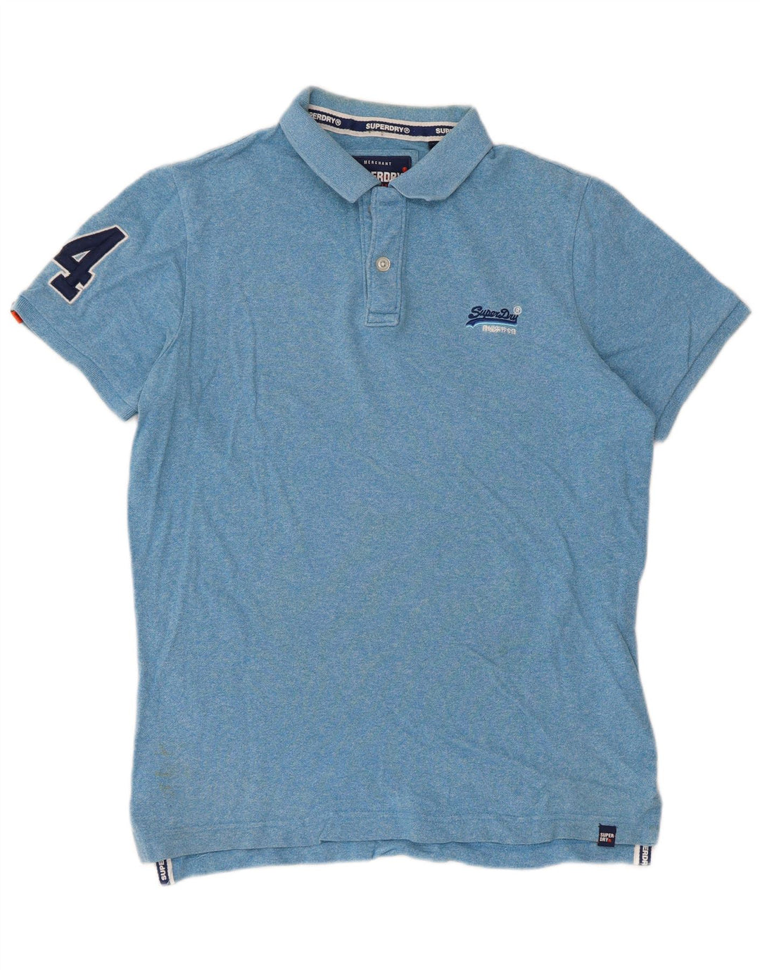 Superdry Mens Graphic Polo Shirt XL Blue Flecked