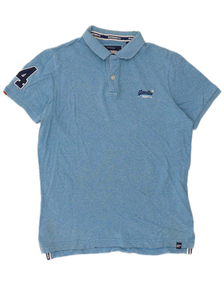 Superdry Mens Graphic Polo Shirt XL Blue Flecked