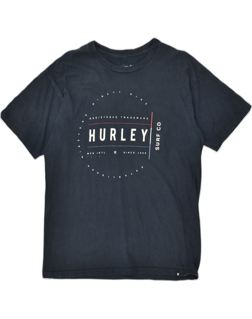 HURLEY Mens Graphic T-Shirt Top Medium Navy Blue Cotton | Vintage Hurley | Thrift | Second-Hand Hurley | Used Clothing | Messina Hembry 