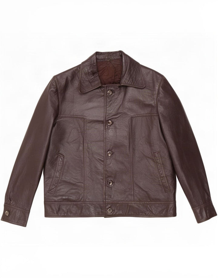 Vintage Mens Leather Jacket UK 40 Large Brown