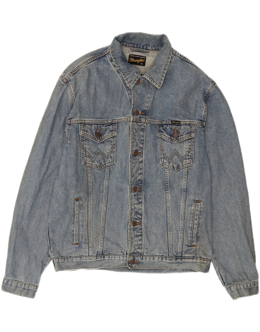 Wrangler Mens Denim Jacket UK 42 XL Blue Cotton