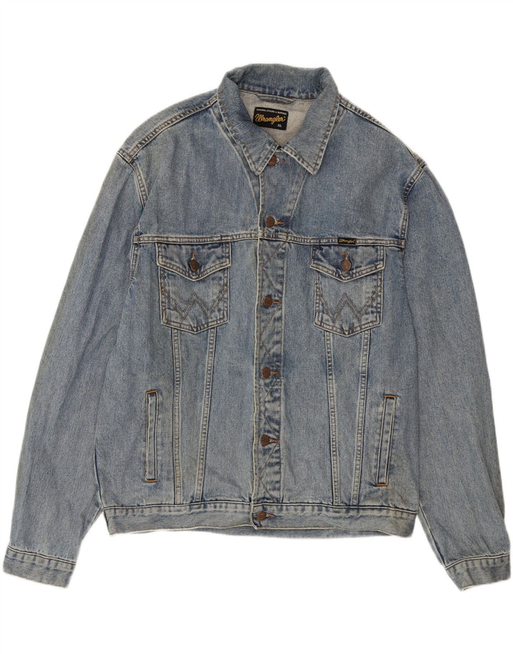 Wrangler Mens Denim Jacket UK 42 XL Blue Cotton