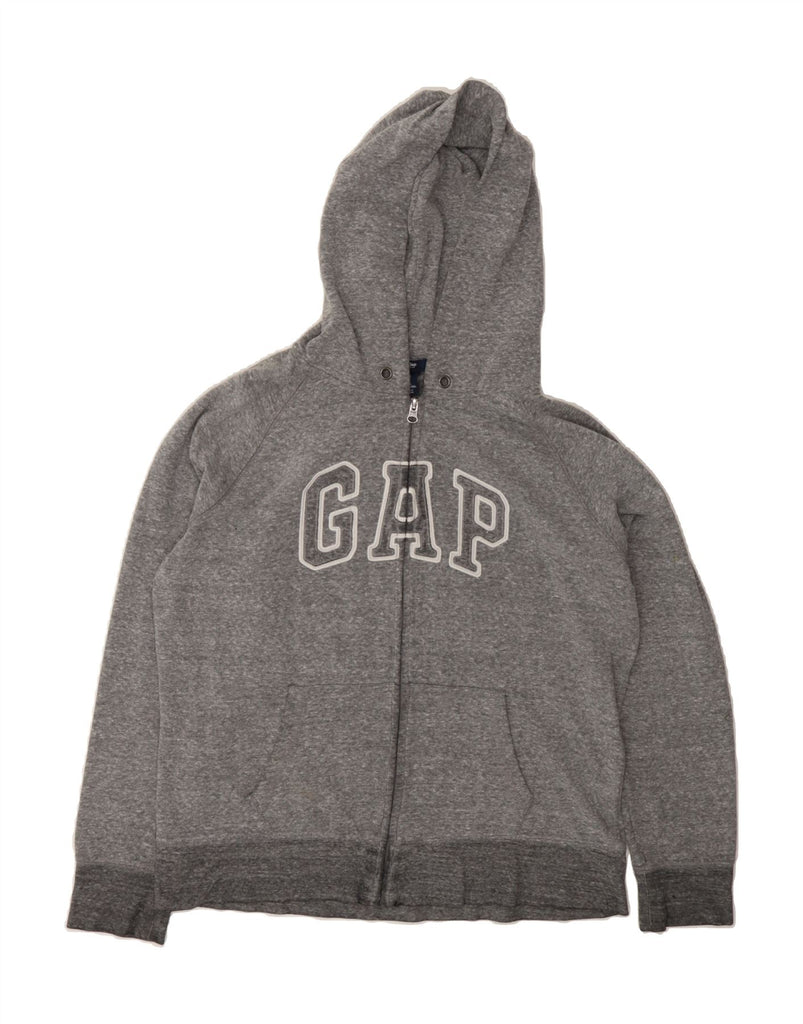 GAP Womens Graphic Zip Hoodie Sweater UK 16 Large Grey Cotton Vintage Gap and Second-Hand Gap from Messina Hembry 