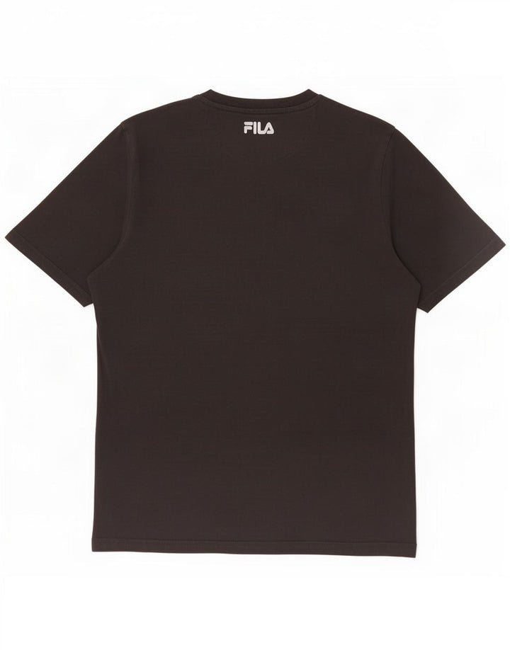 Fila Mens Graphic T-Shirt Top Medium Black Cotton