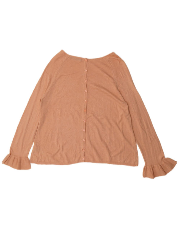 Marks & Spencer Womens Boat Neck Jumper Sweater UK 16 Large Pink Acrylic