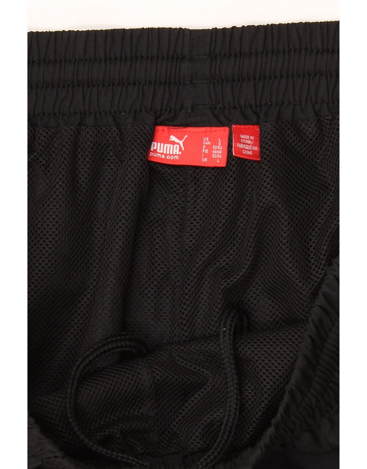 PUMA Mens Graphic Sport Shorts Large  Black Colourblock Vintage Puma and Second-Hand Puma from Messina Hembry 