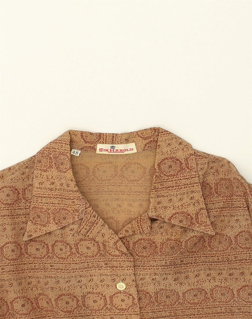 VINTAGE Womens Shirt IT 48 XL Brown Floral Cotton | Vintage Vintage | Thrift | Second-Hand Vintage | Used Clothing | Messina Hembry 