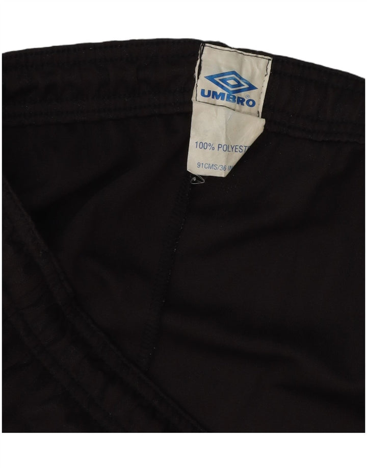 Umbro Mens Sport Shorts Large Black Pinstripe Polyester