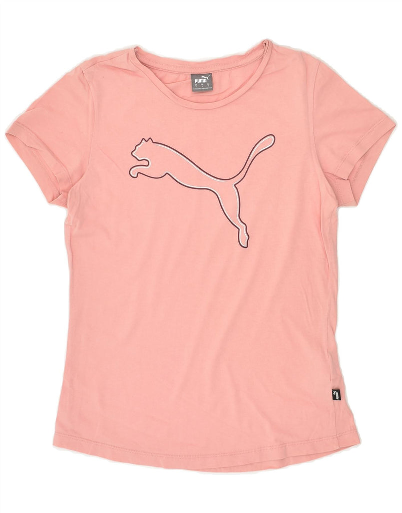 PUMA Womens Graphic T-Shirt Top UK 10 Small Pink Cotton | Vintage Puma | Thrift | Second-Hand Puma | Used Clothing | Messina Hembry 