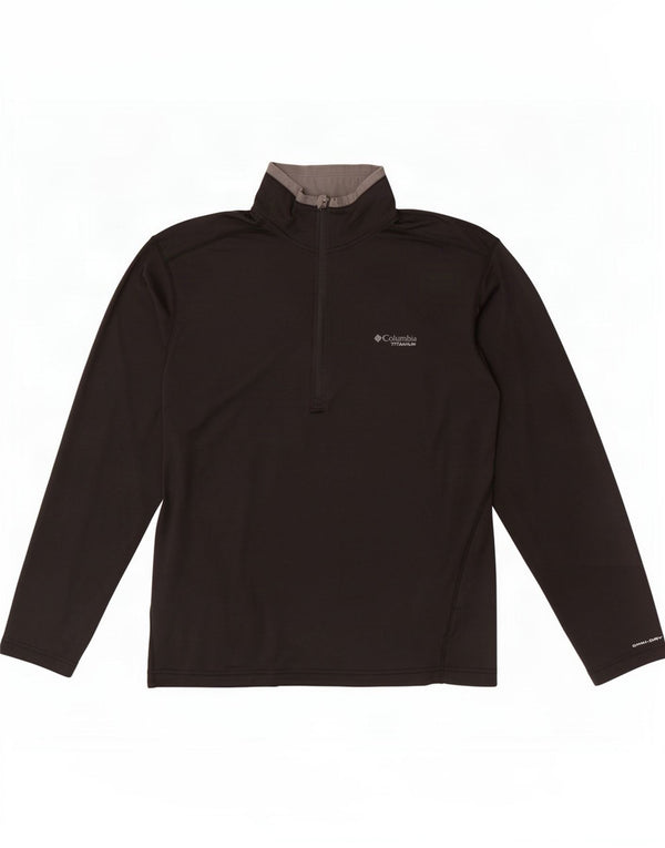 Columbia Mens Omni Dry Zip Neck Pullover Tracksuit Top Medium Black