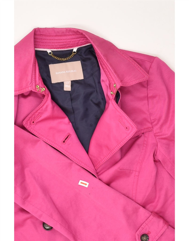 BANANA REPUBLIC Womens Pea Coat UK 10 Small Pink Cotton | Vintage Banana Republic | Thrift | Second-Hand Banana Republic | Used Clothing | Messina Hembry 