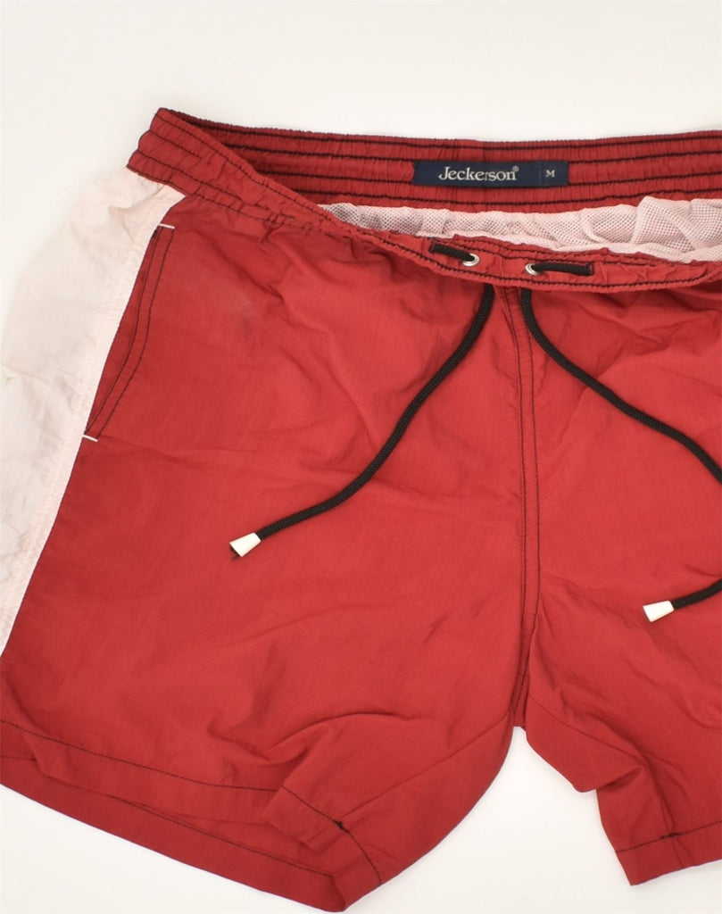 JECKERSON Mens Graphic Sport Shorts Medium Red Colourblock Nylon | Vintage Jeckerson | Thrift | Second-Hand Jeckerson | Used Clothing | Messina Hembry 