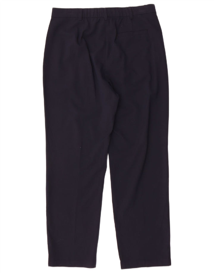 Marks & Spencer Womens Chino Trousers UK 12 Medium W32 L27 Navy Blue