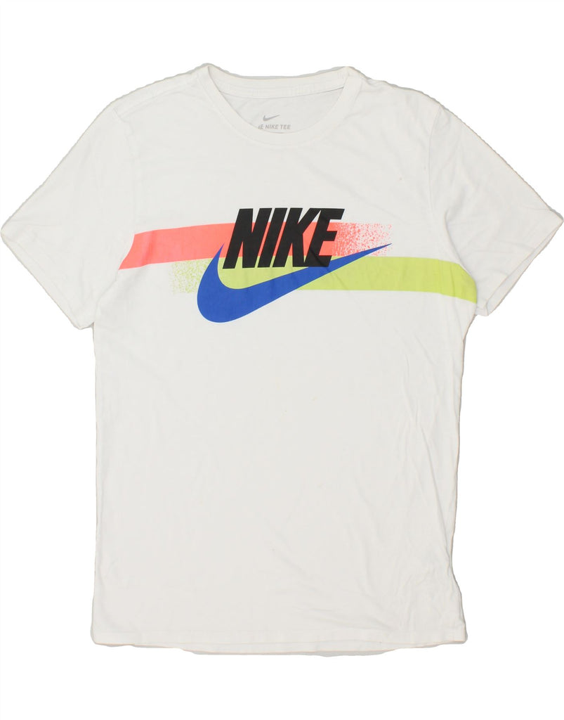 NIKE Mens Graphic T-Shirt Top Medium White Cotton | Vintage Nike | Thrift | Second-Hand Nike | Used Clothing | Messina Hembry 