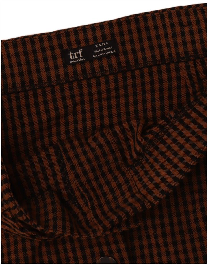Zara Womens Trafaluc Mini Skirt Large W32  Brown Gingham
