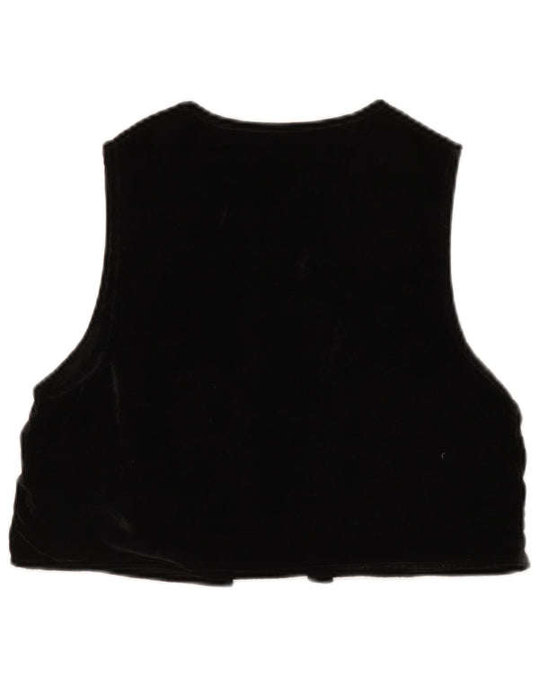 Zara Girls Graphic Velour Waistcoat 13-14 Years Black Floral Polyester