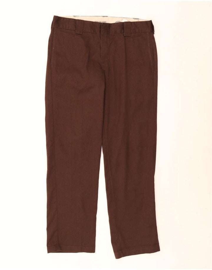 Dickies Mens Straight Chino Trousers W34 L32 Brown Polyester