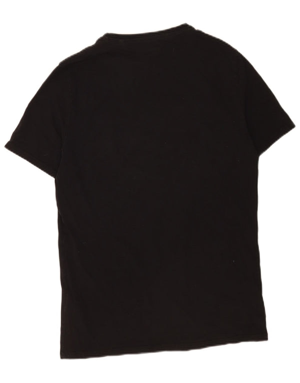 Guess Mens Slim Fit Graphic T-Shirt Top Medium Black Cotton