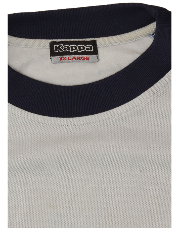 Kappa Mens T-Shirt Top 2XL Grey Colourblock Polyester