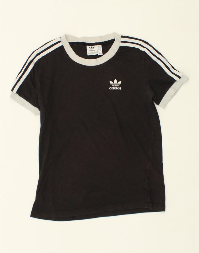 ADIDAS Womens T-Shirt Top UK 10 Small Black Cotton | Vintage Adidas | Thrift | Second-Hand Adidas | Used Clothing | Messina Hembry 