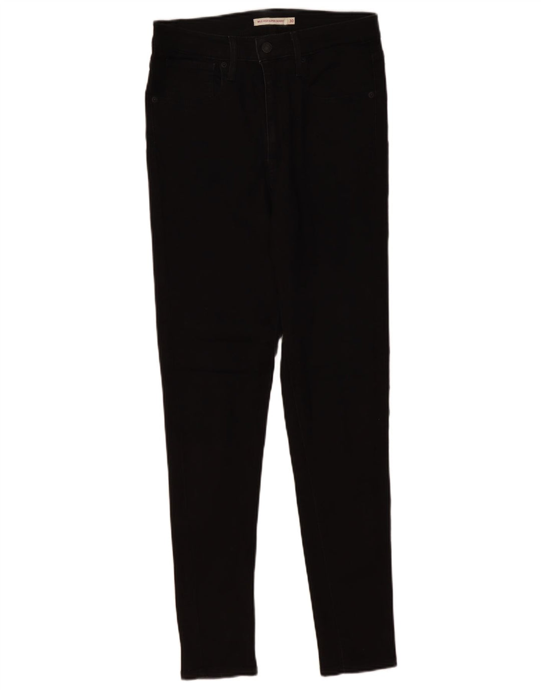 Levi's Womens Mile High Super Skinny Jeans W30 L30 Black Cotton