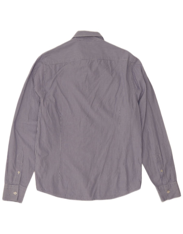 Rifle Mens Shirt Medium Blue Pinstripe Cotton