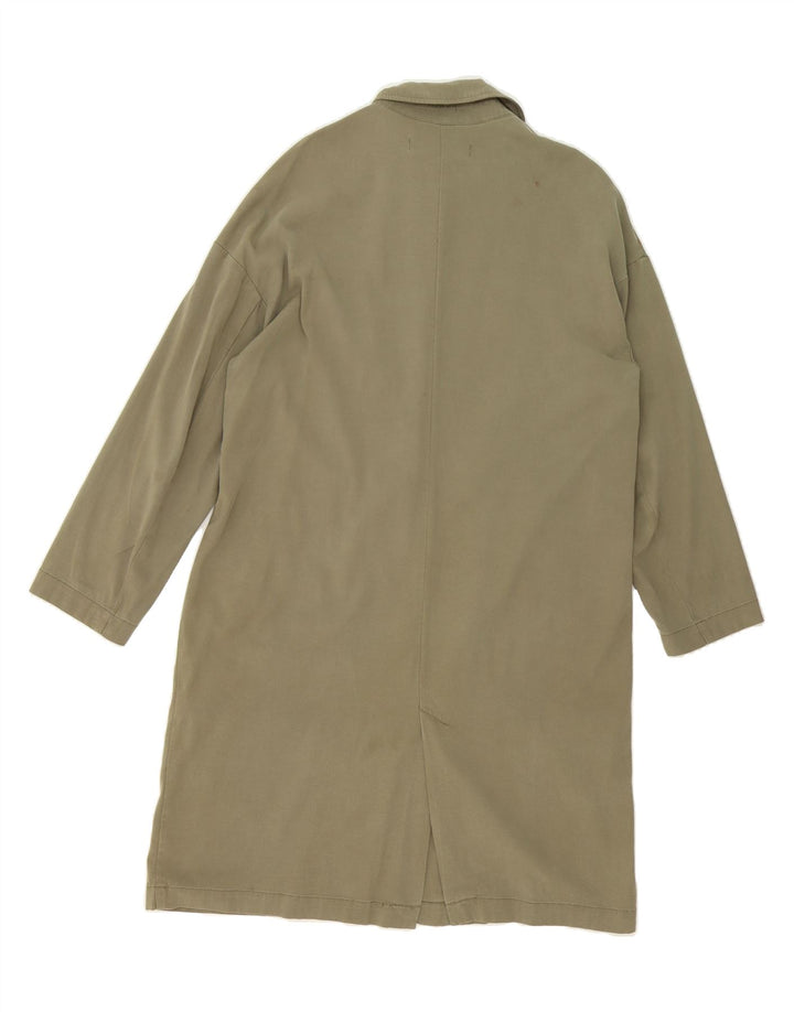 ZARA Womens Overcoat UK 14 Medium Green Lyocell Vintage Zara and Second-Hand Zara from Messina Hembry 